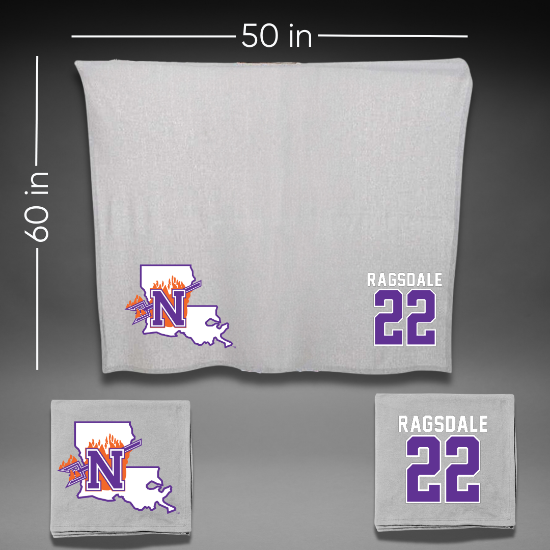 Northwestern State University Softball Gray Blanket - #22 Bailie Ragsdale