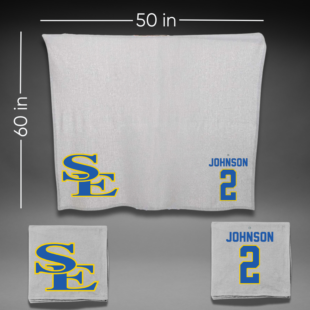 Southeastern Oklahoma State University Softball Gray Blanket - #2 Lorryn Johnson