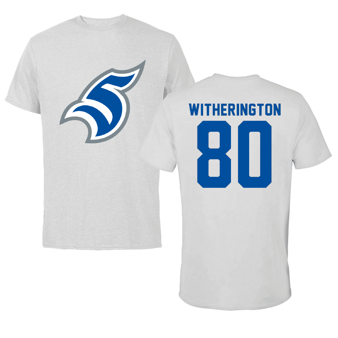 Thomas More University Football Light Gray Performance Tee - #80 Andrew Witherington