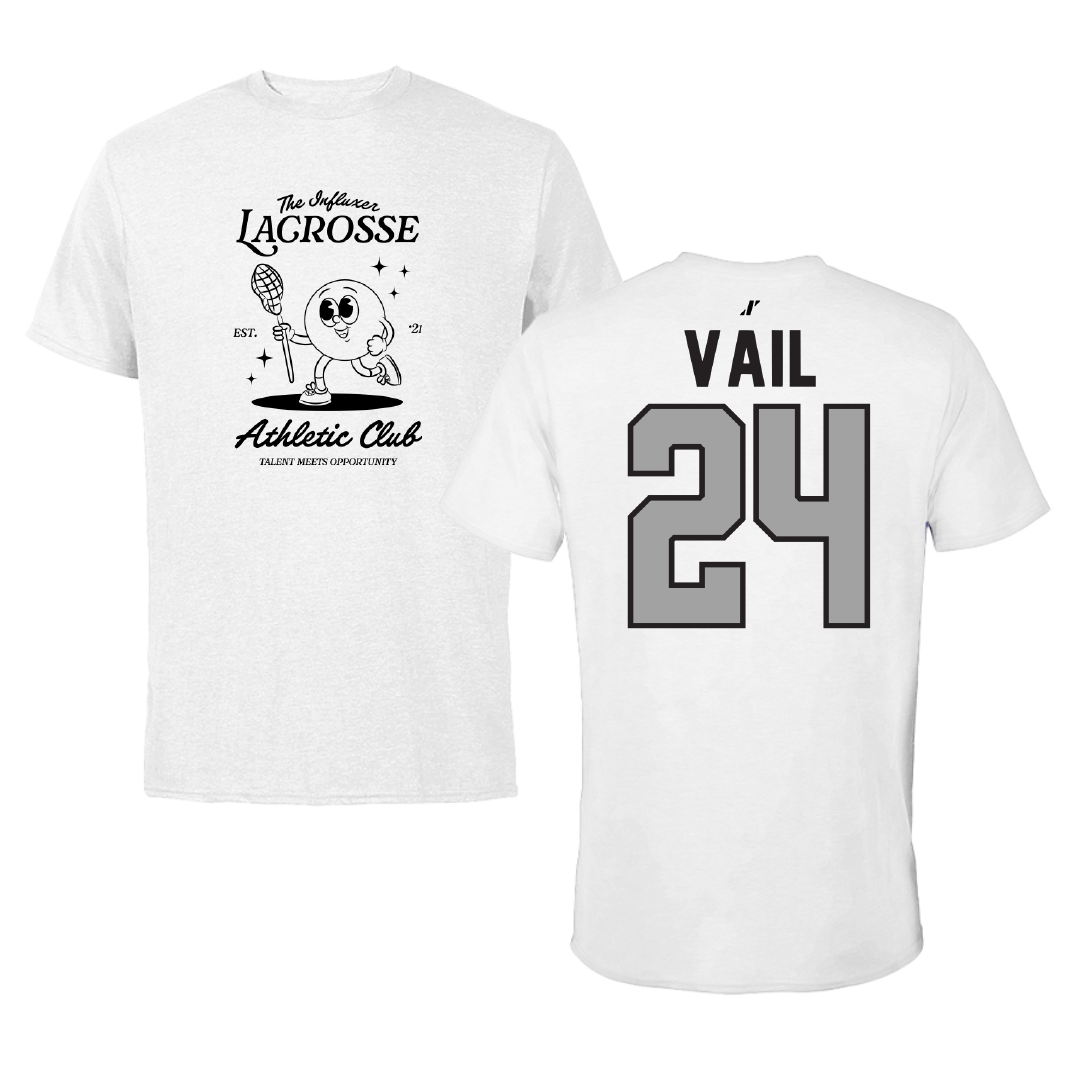 Lacrosse White Influxer Athletic Club Tee - #24 Macy Vail