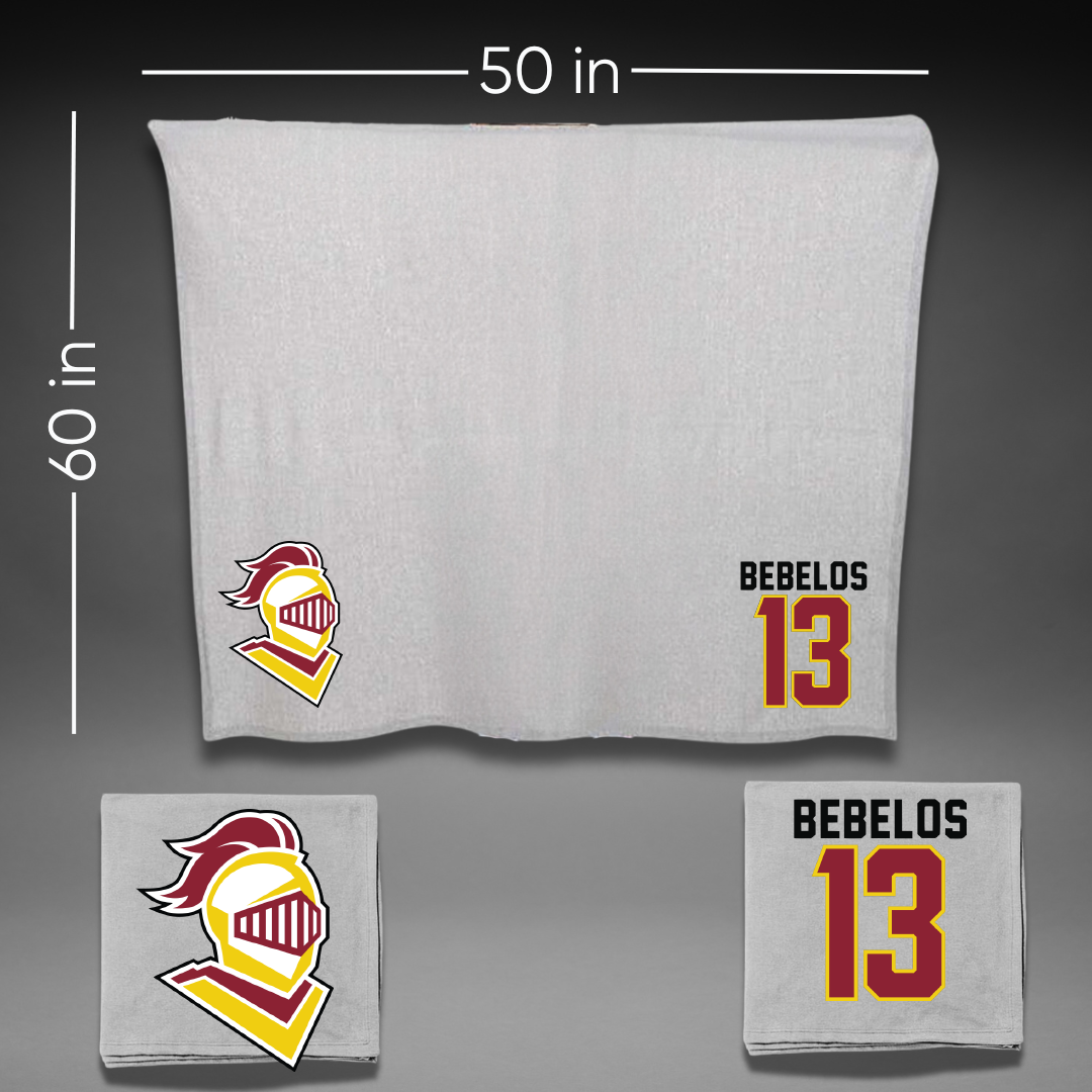 Calvin University Ice Hockey Gray Blanket - #13 Christopher Bebelos