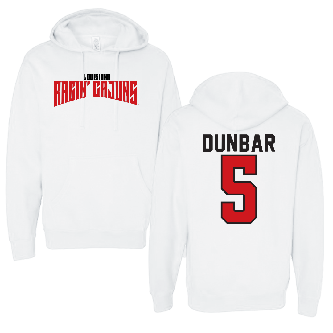 University of Louisiana at Lafayette Soccer White Classic Hoodie - #5 Brynn Dunbar