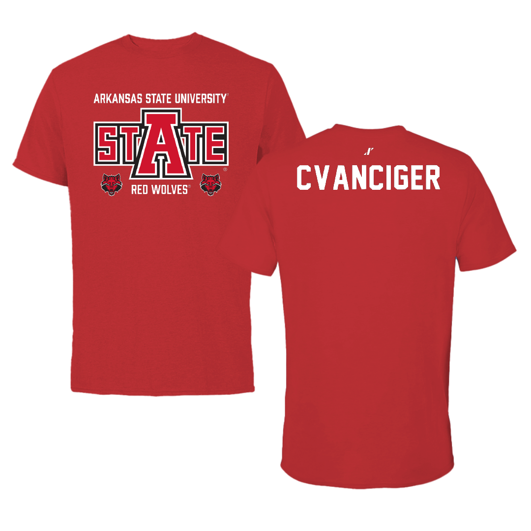 Arkansas State University Tennis Red General Tee - Lilly Cvanciger