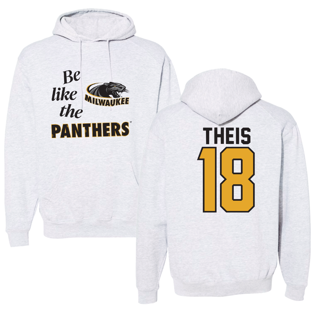 University of Wisconsin-Milwaukee Baseball Light Gray Be Like Us Hoodie - #18 Gavin Theis