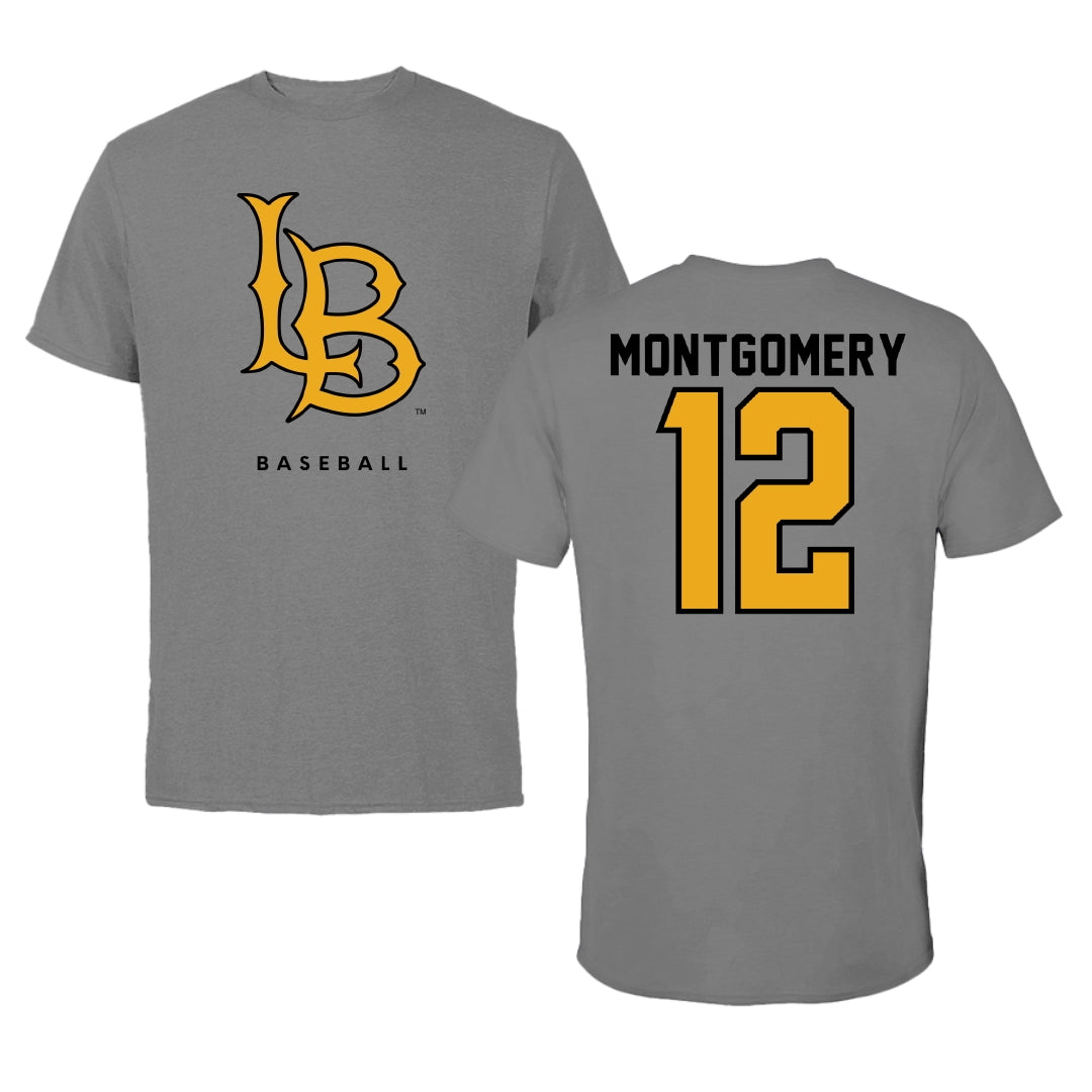 Long Beach State University Baseball Gray Performance Tee - #12 Reid Montgomery
