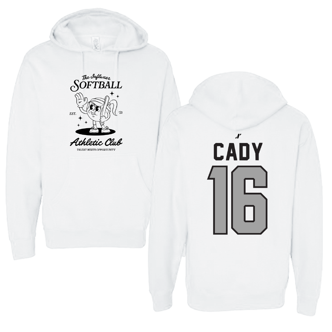 Softball White Influxer Athletic Club Hoodie - #16 Ella Cady