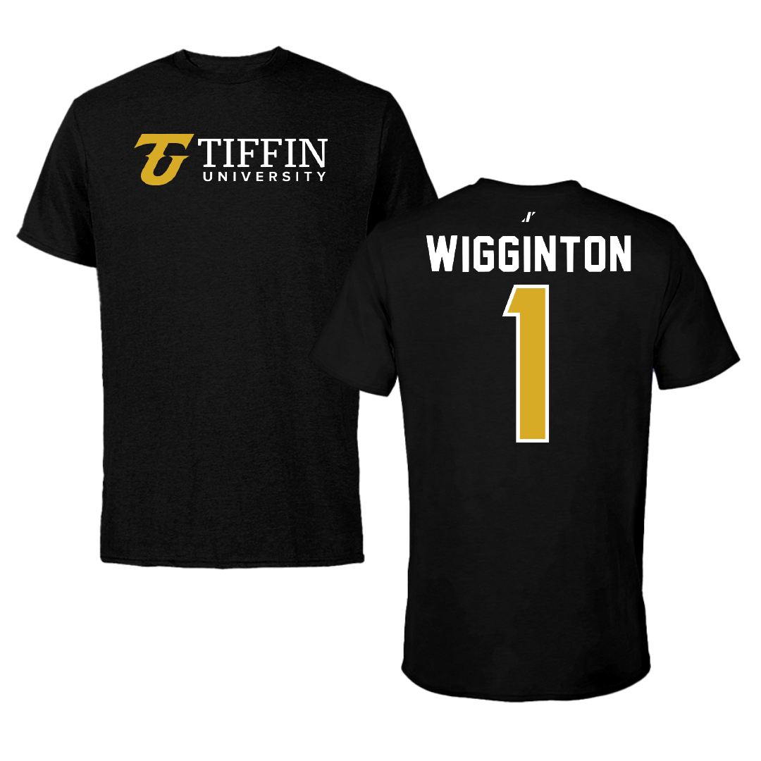 Tiffin University Lacrosse Black Tee - #1 Kenna Wigginton