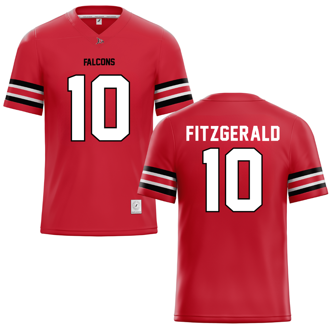 University of Wisconsin-River Falls Red Football Jersey - #10 Cade Fitzgerald