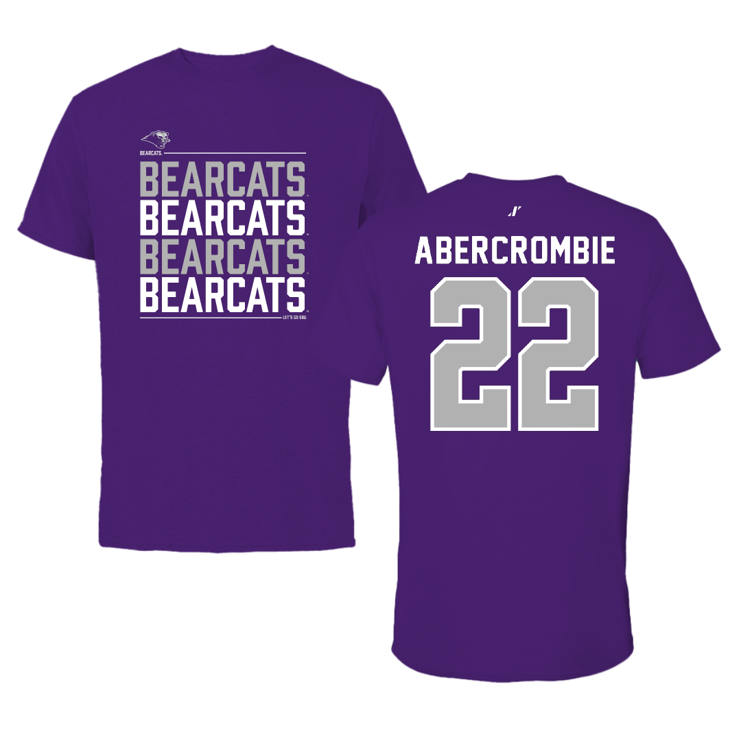 Southwest Baptist University Football Purple General Tee - #22 Jordan Abercrombie