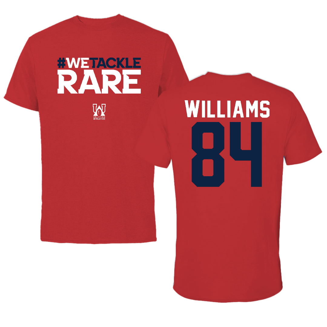 Stony Brook University Football Red Uplifting Athletes Tee - #84 Dez Williams