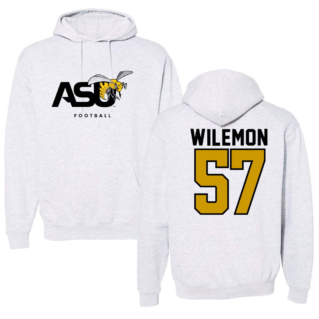 Alabama State University Football Gray Hoodie - #57 Garrett Wilemon