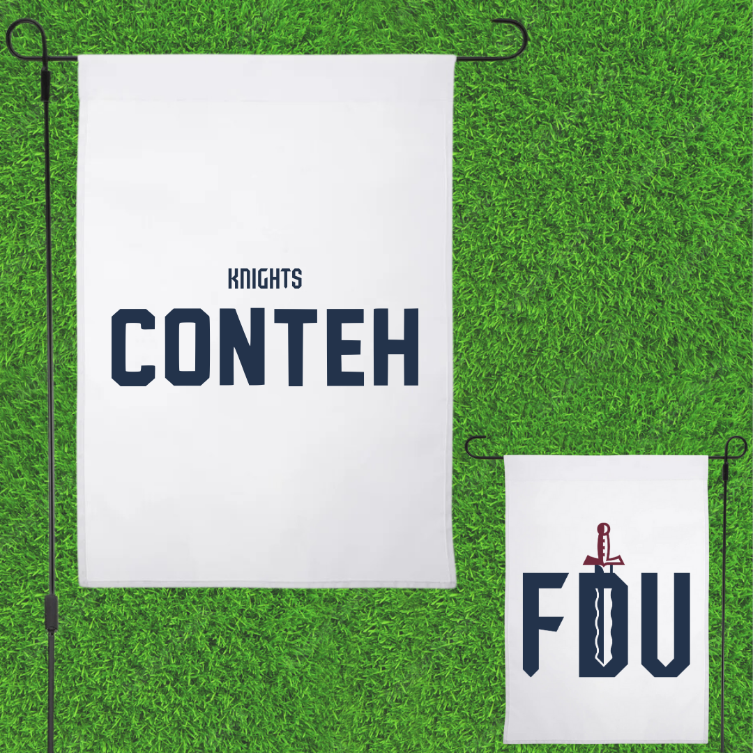 Fairleigh Dickinson University-Metropolitan Campus TF and XC White Garden Flag - Ekuyami Conteh