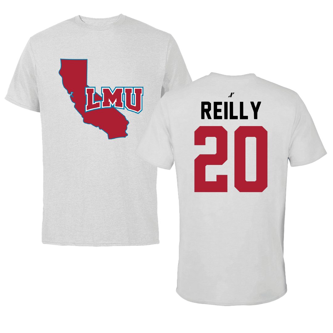 Loyola Marymount University Baseball Light Gray State Performance Tee - #20 Blake Reilly