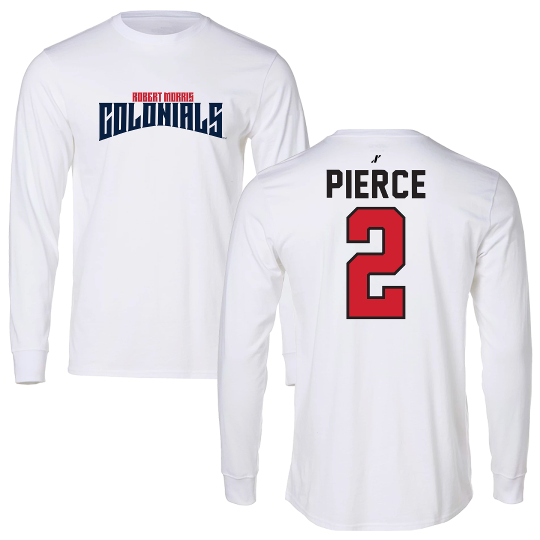 Robert Morris University Football White Classic Long Sleeve - #2 Dee Pierce