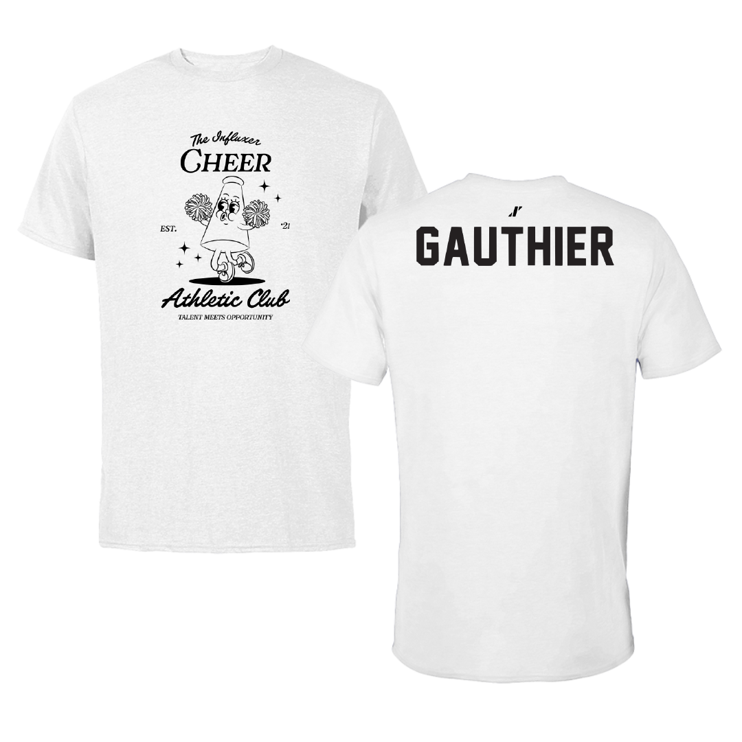 Cheer White Influxer Athletic Club Tee - Megyn Gauthier