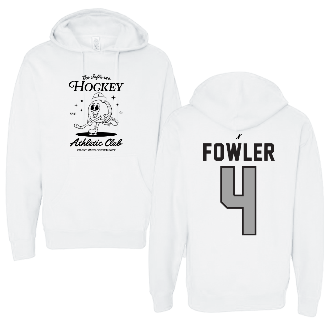 Ice Hockey White Influxer Athletic Club Hoodie - #4 Austin Fowler