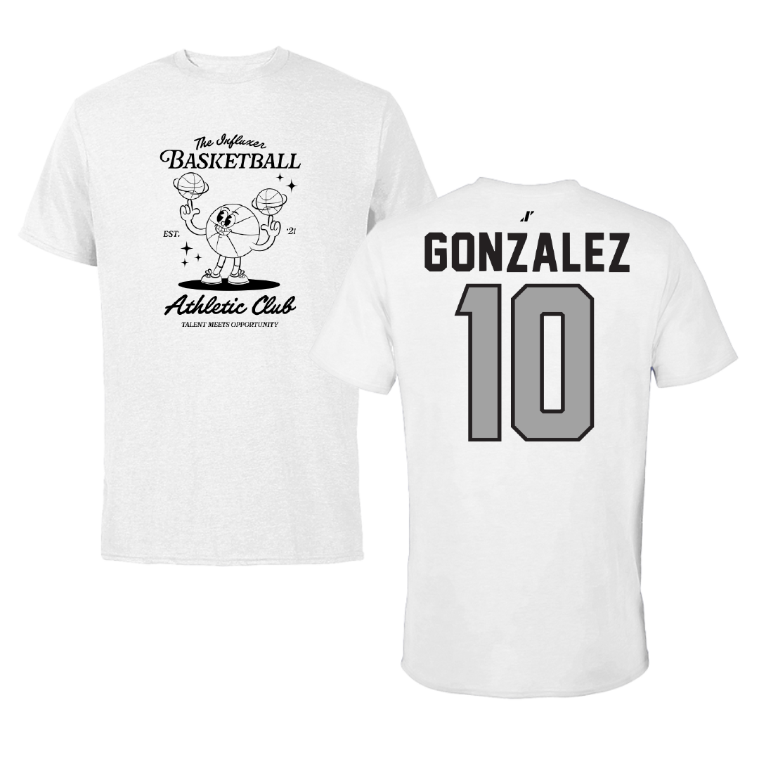 Basketball White Influxer Athletic Club Tee - #10 Kristian Gonzalez