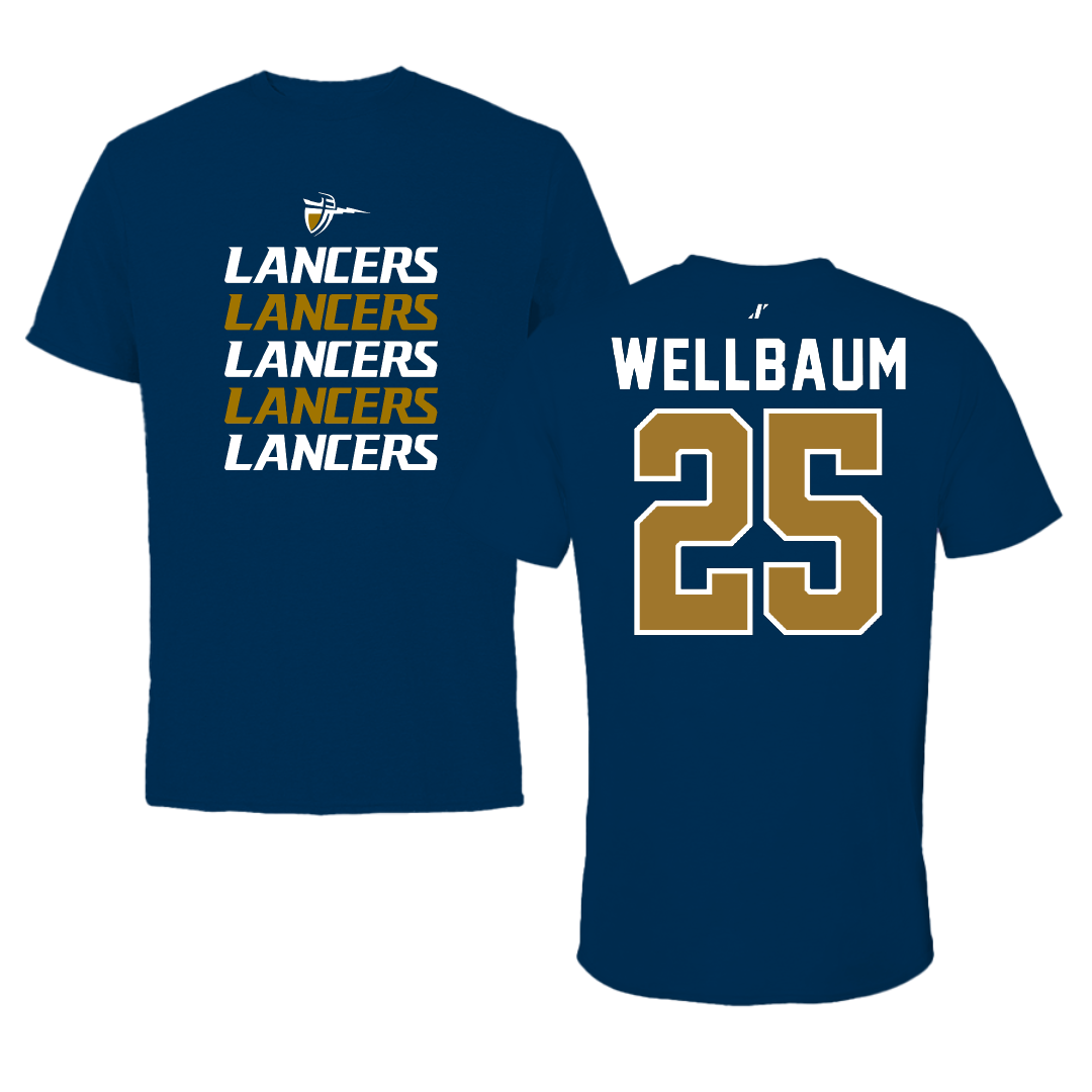California Baptist University Softball Navy General Performance Tee - #25 Bella Wellbaum