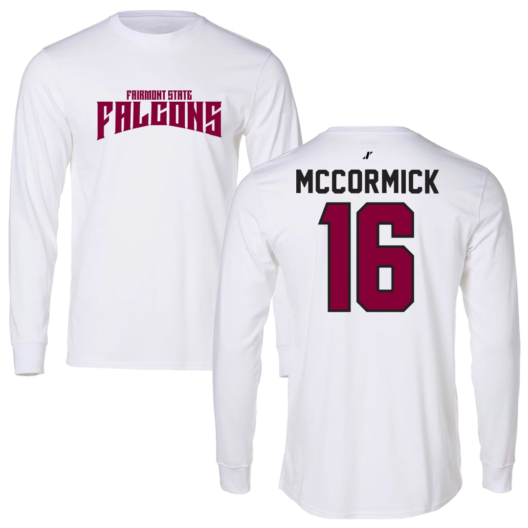 Fairmont State University Softball White Classic Performance Long Sleeve - #16 Alyssa McCormick