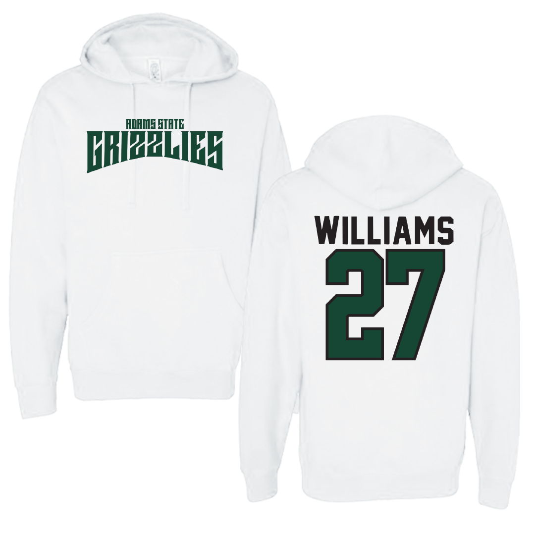 Adams State University Basketball White Classic Hoodie - #27 Destan Williams