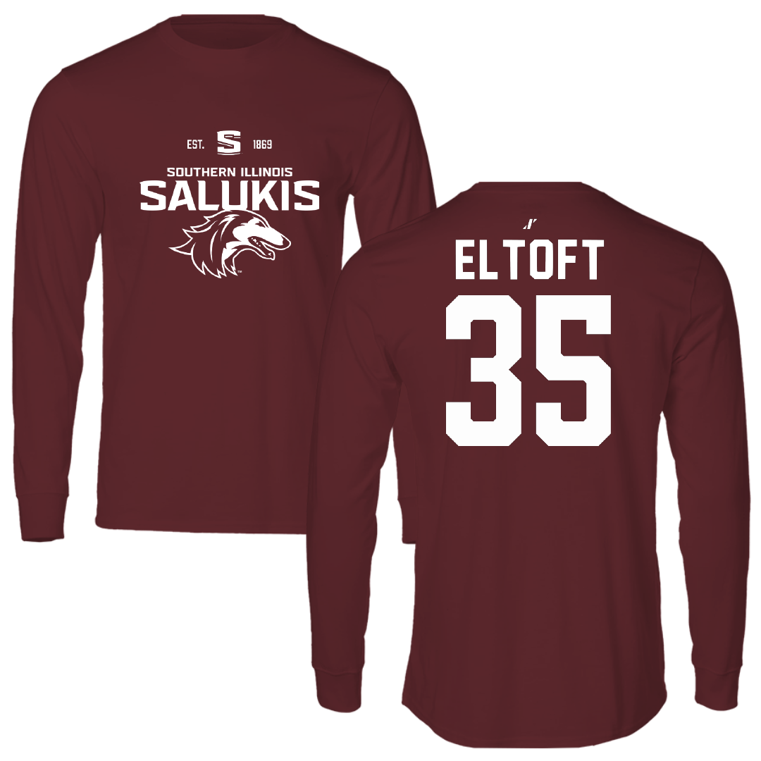 Southern Illinois University at Carbondale Baseball Maroon General Long Sleeve - #35 Bennett Eltoft