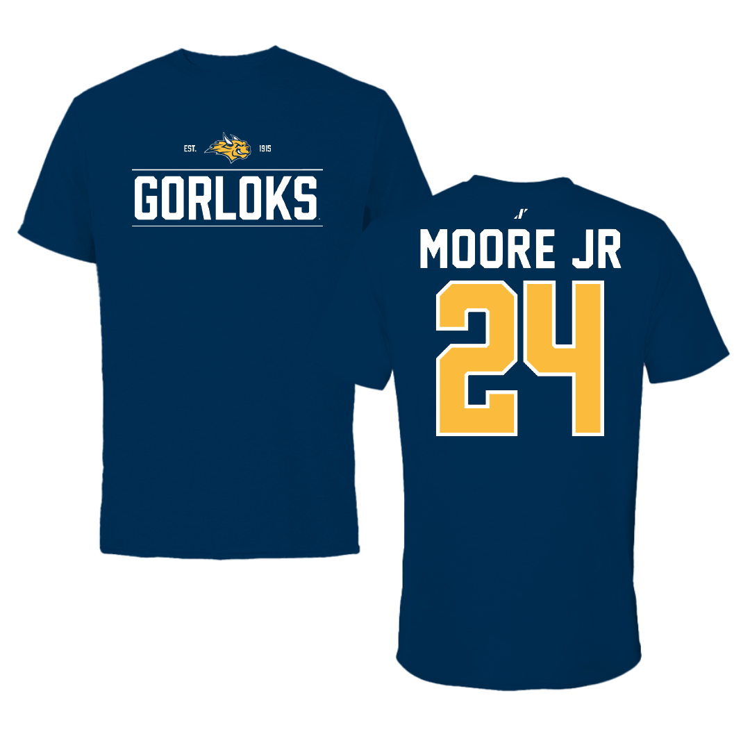 Webster University Basketball Navy General Performance Tee - #24 Karl Moore Jr