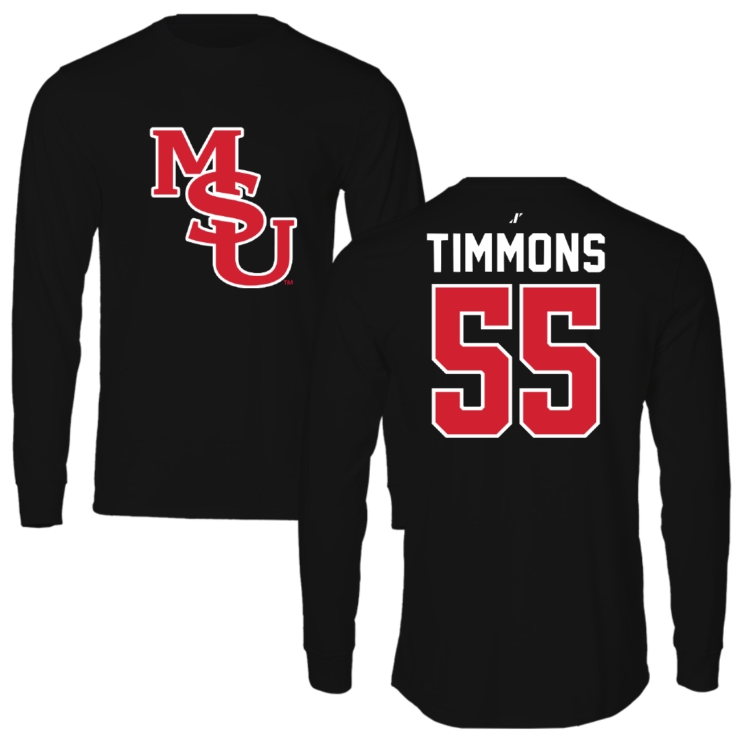 Minot State University Ice Hockey Black Performance Long Sleeve - #55 Zoe Timmons