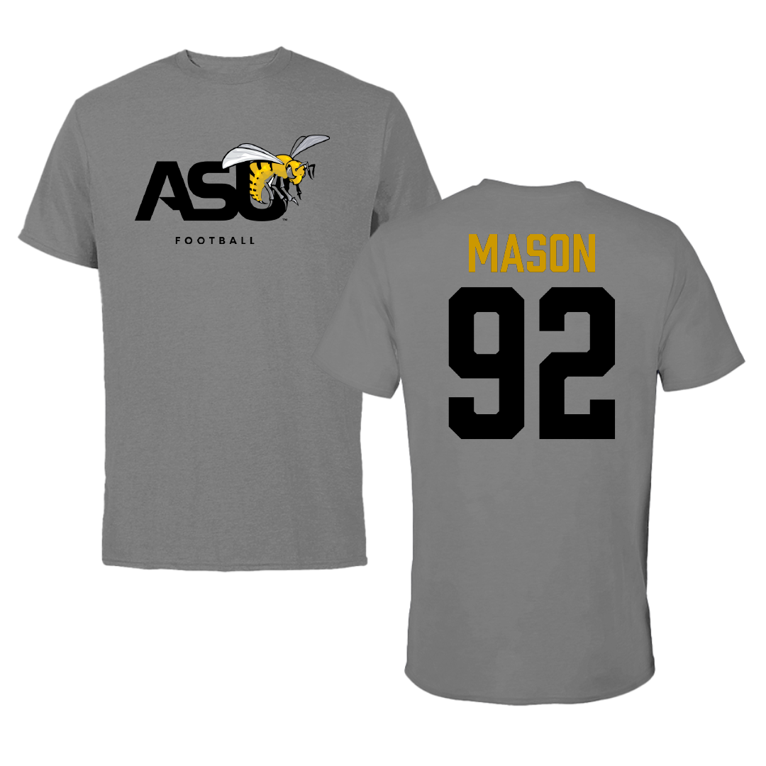 Alabama State University Football Dark Gray Tee - #92 Ajani Mason