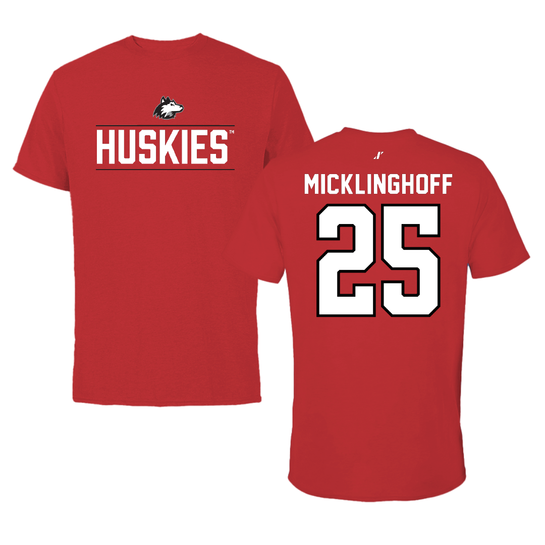 Northern Illinois University Baseball Red General Tee - #25 Gavin Micklinghoff