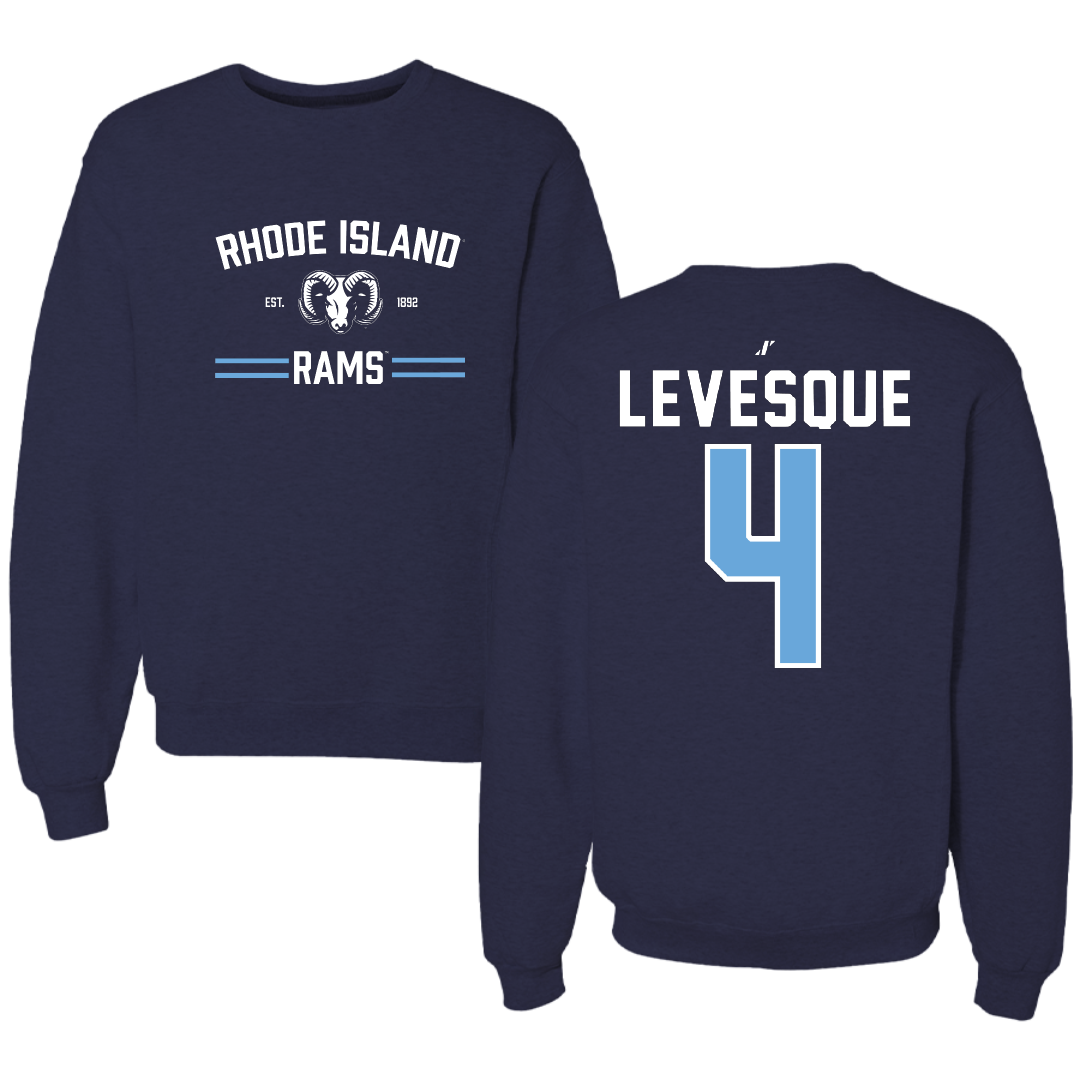 University of Rhode Island Baseball Navy General Crewneck - #4 Trystan Levesque