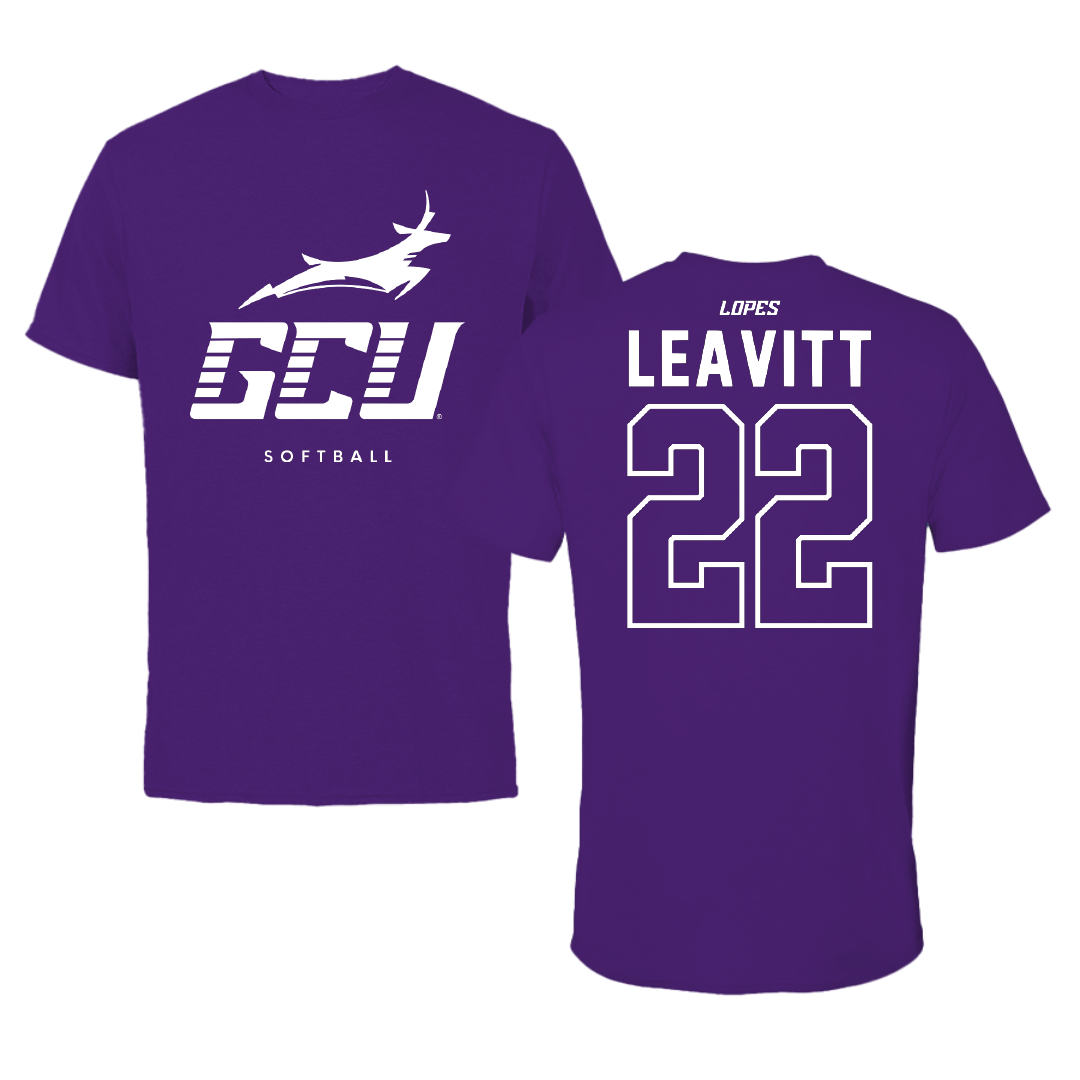 Grand Canyon University Softball Team Purple Performance Tee - #22 Laney Leavitt