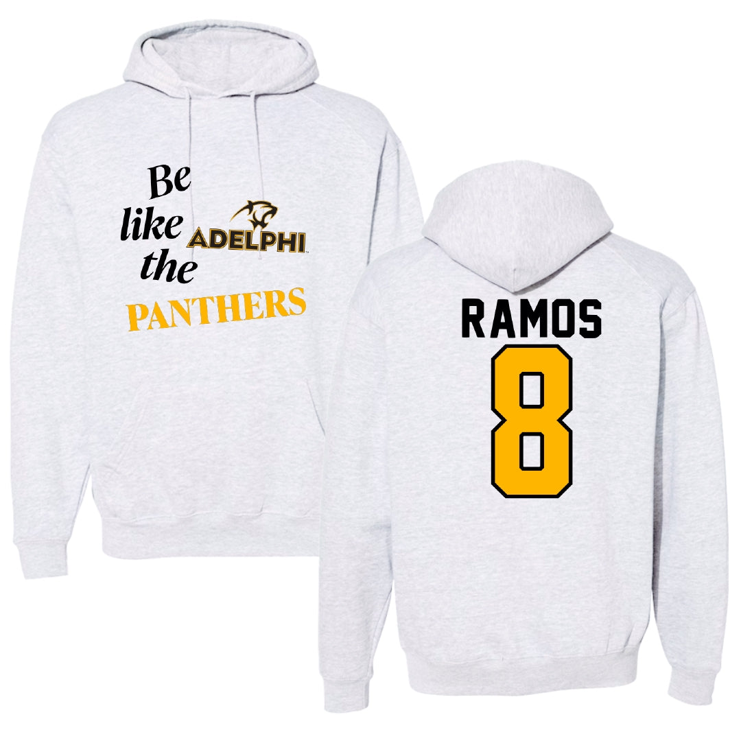 Adelphi University Baseball Light Gray Be Like Us Hoodie - #8 Albert Ramos