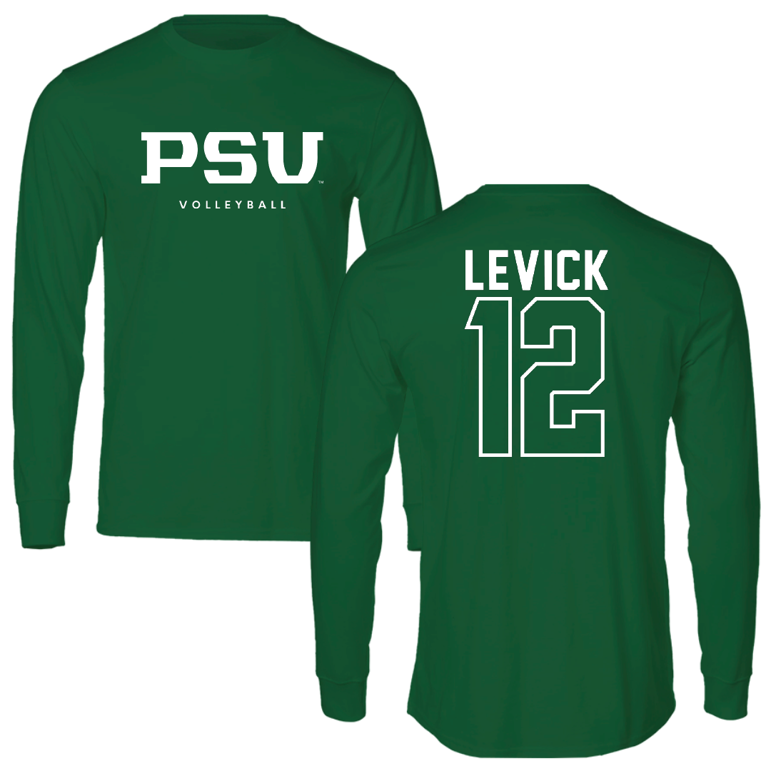Portland State University Volleyball Forest Green Long Sleeve - #12 Elisabeth Levick