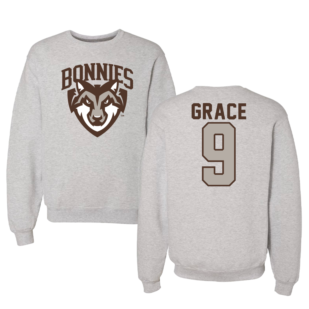 St. Bonaventure University Softball Gray Crewneck - #9 Kaylee Grace