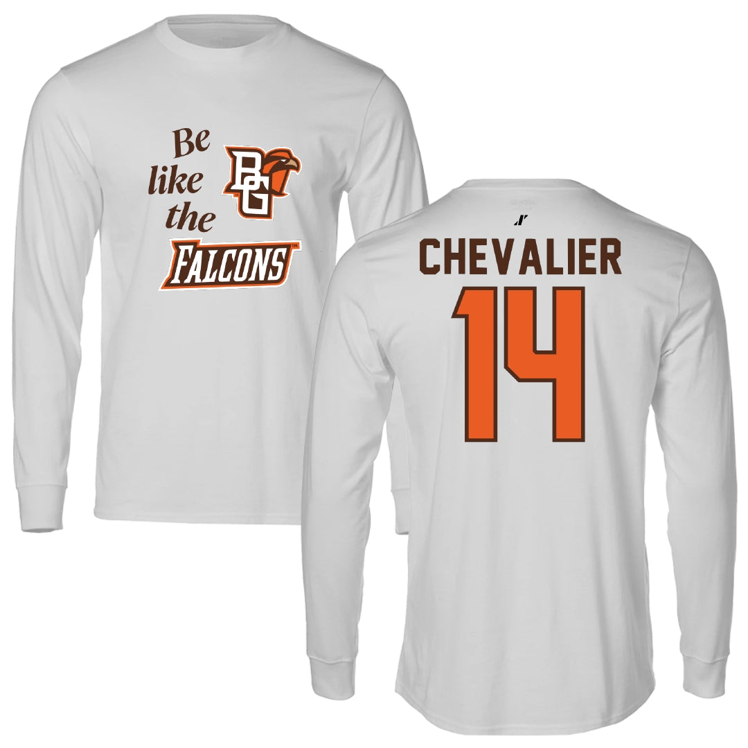 Bowling Green State University Softball Light Gray Be Like Us Performance Long Sleeve - #14 Ashley Chevalier