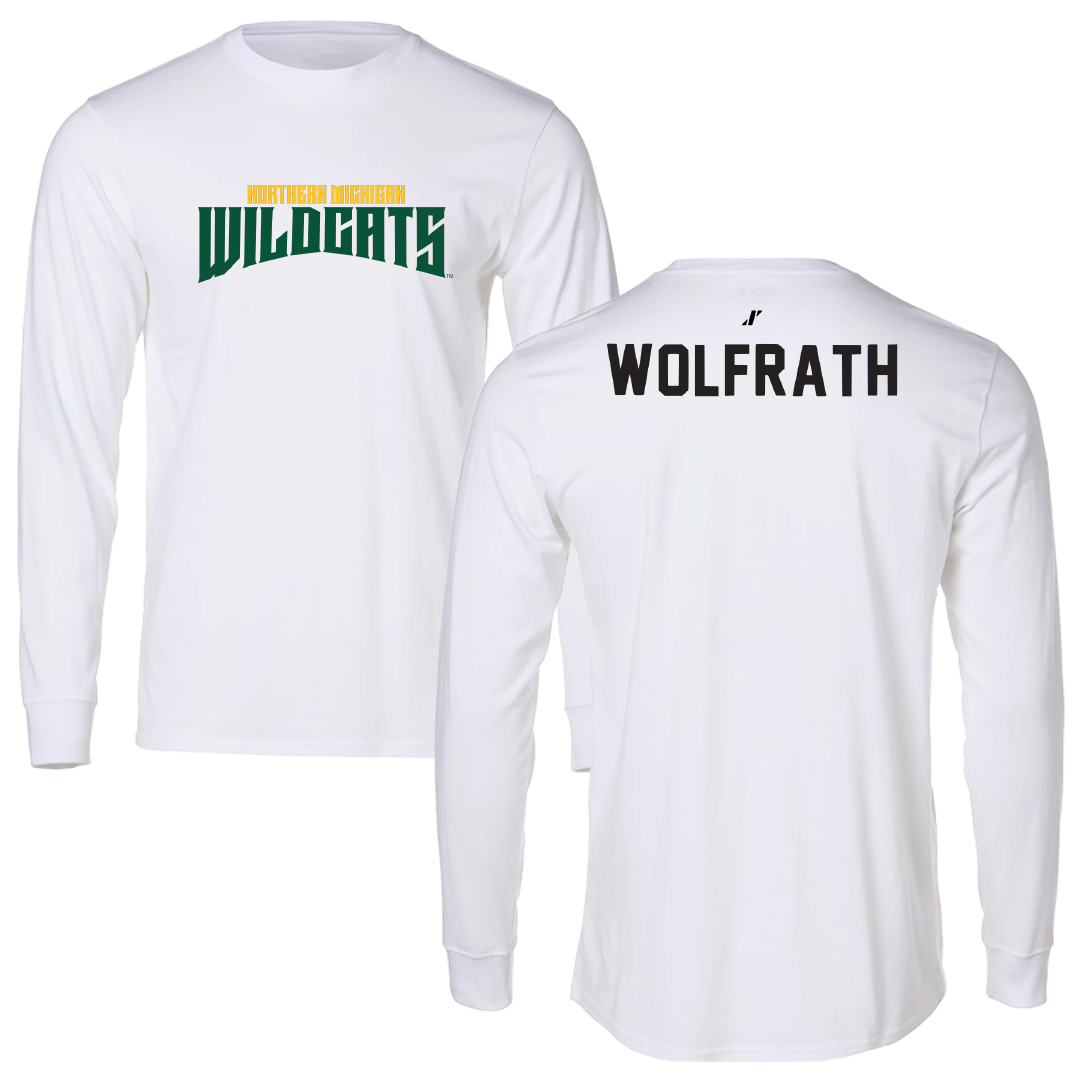 Northern Michigan University TF and XC White Classic Performance Long Sleeve - Ellyse Wolfrath