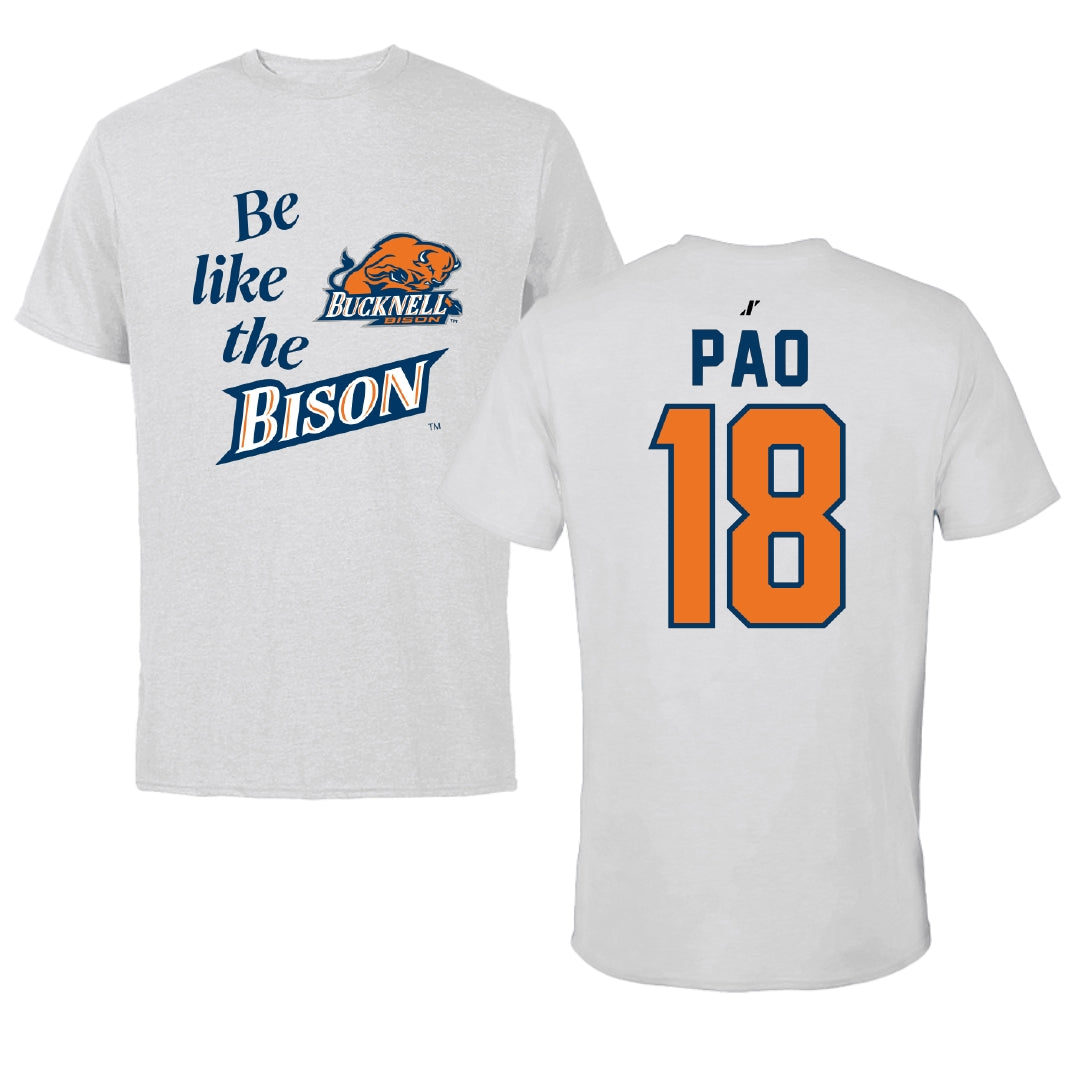 Bucknell University Football Light Gray Be Like Us Tee - #18 Bradley Pao