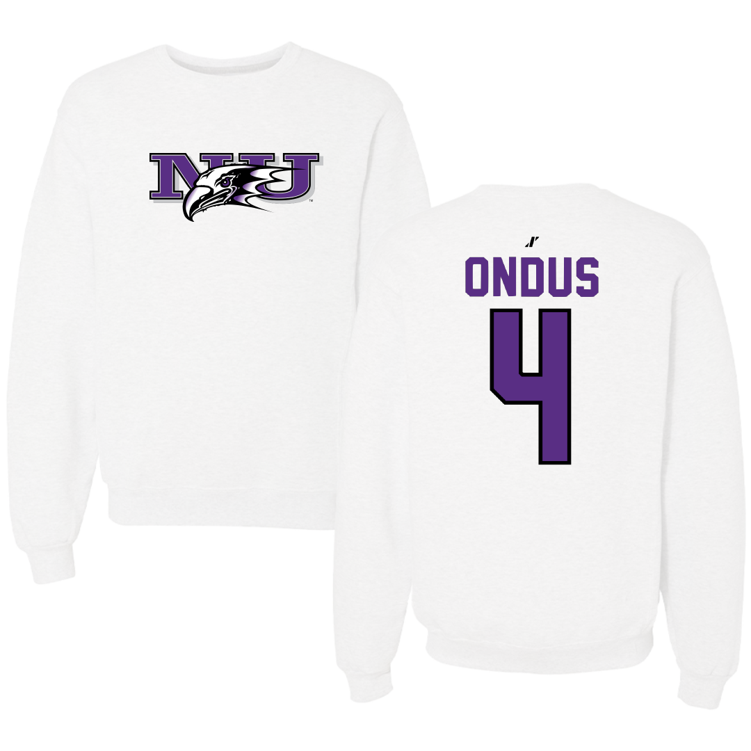 Niagara University Baseball White Crewneck - #4 John Ondus