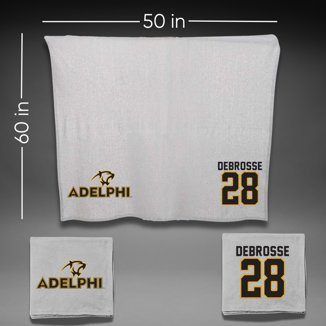 Adelphi University Soccer Gray Blanket - #28 Richard DeBrosse