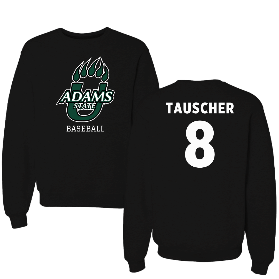 Adams State University Baseball Black State Crewneck - #8 Ayden Tauscher