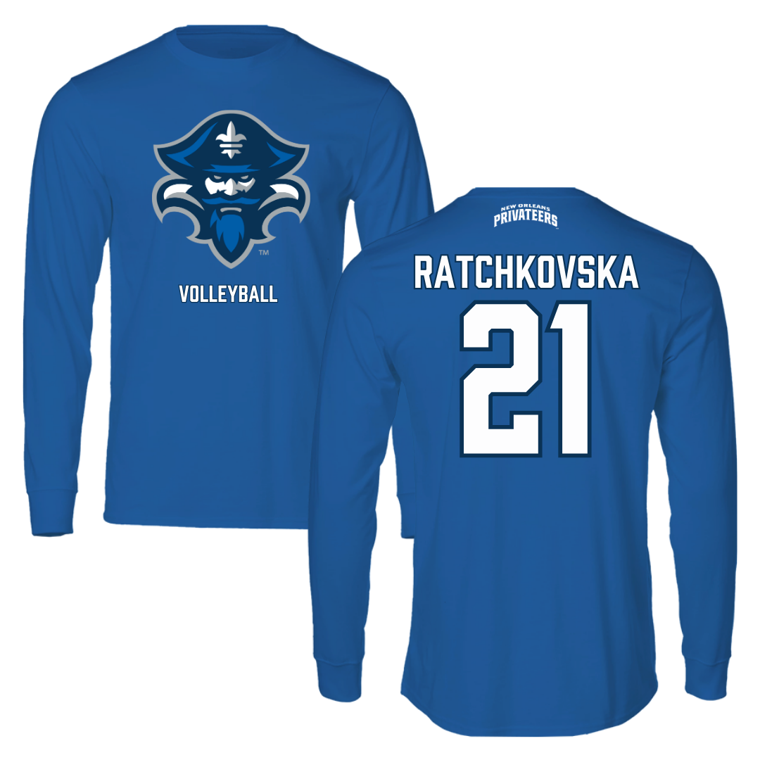 University of New Orleans Volleyball Blue Performance Long Sleeve - #21 Elani Ratchkovska