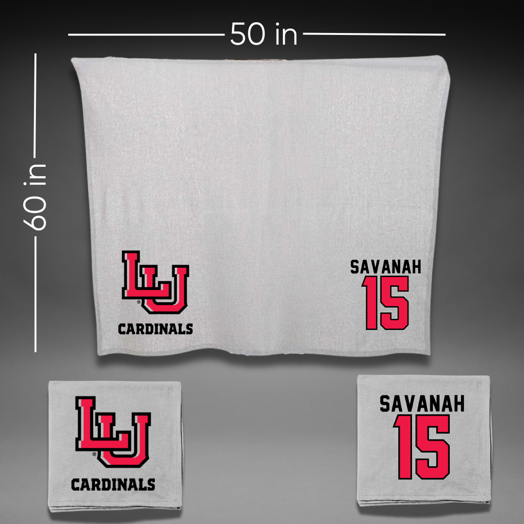 Lamar University Football Gray Blanket - #15 Ken Savanah