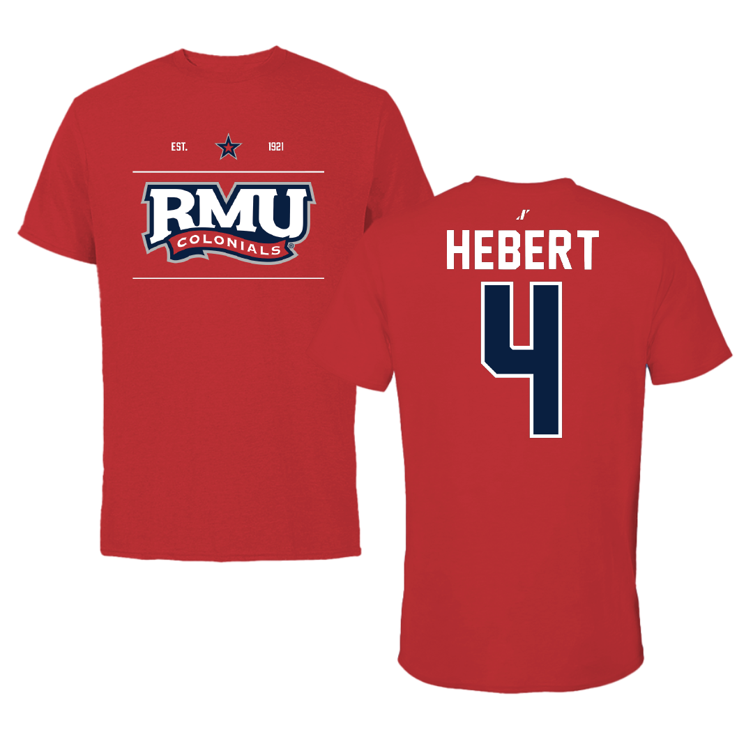 Robert Morris University Ice Hockey Red General Performance Tee - #4 Allyson Hebert