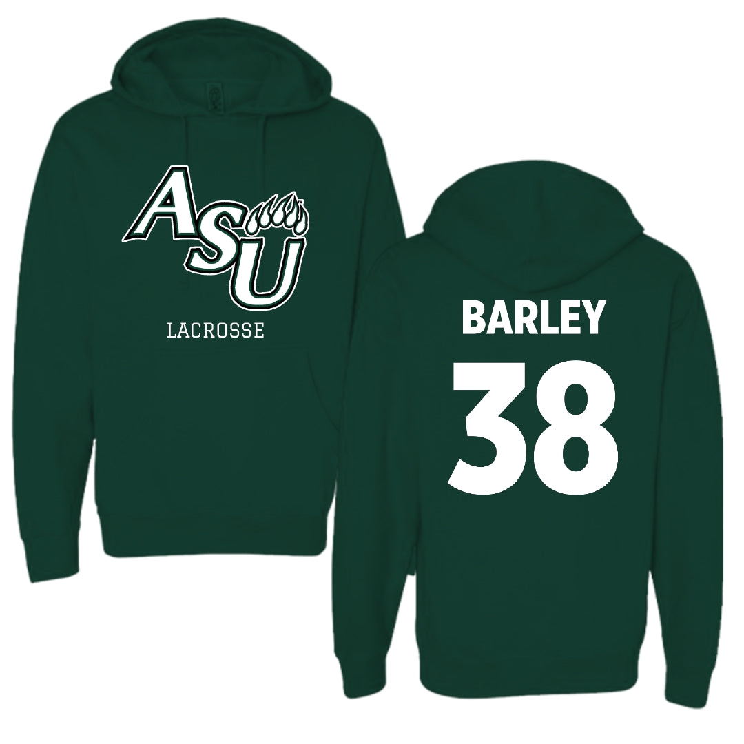Adams State University Lacrosse Forest Green Block Hoodie - #38 Kai Barley