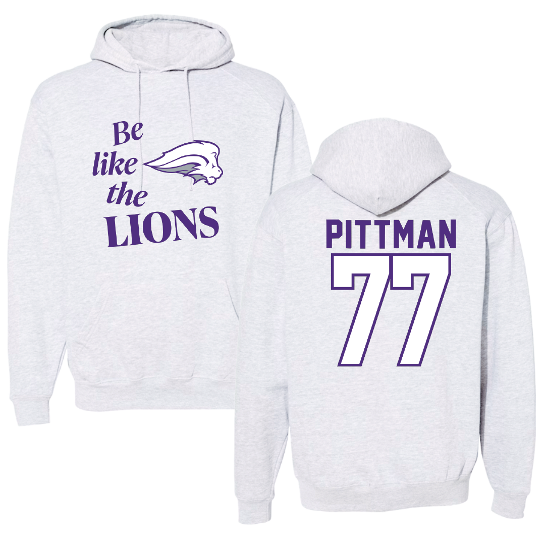Nelson University Baseball Light Gray Be Like Us Hoodie - #77 Rustin Pittman