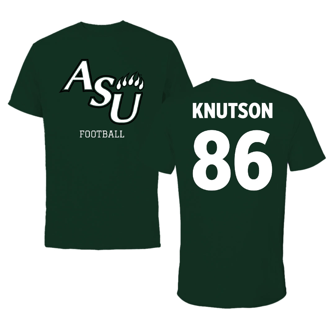 Adams State University Football Forest Green Performance Tee - #86 Kelin Knutson