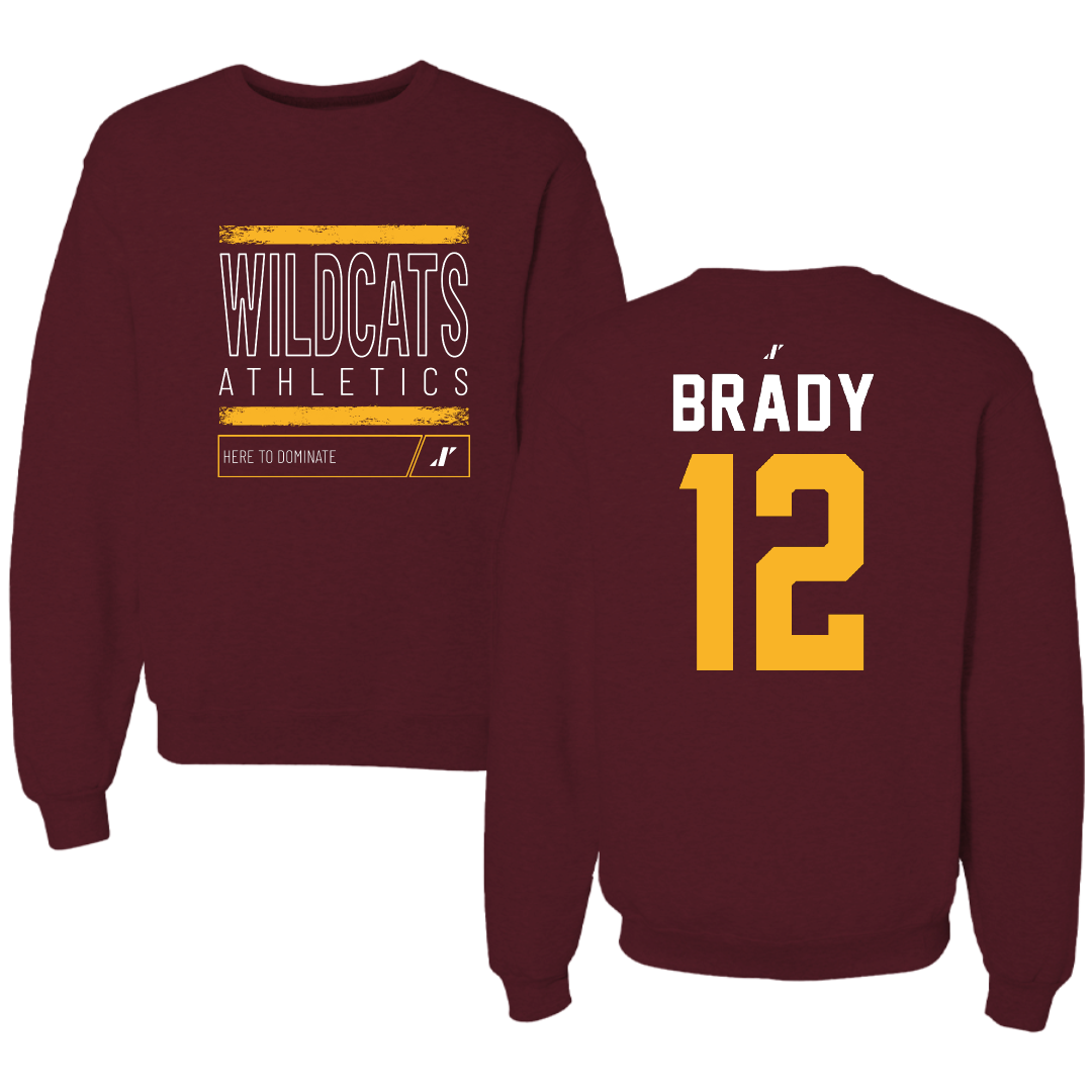 Bethune-Cookman University Softball Maroon Dominate Crewneck - #12 Alyssa Brady