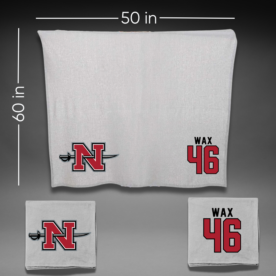 Nicholls State University Football Gray Blanket - #46 Joshua Wax