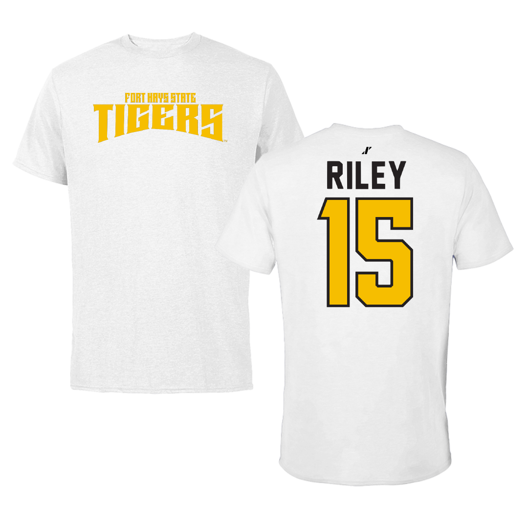 Fort Hays State University Baseball White Classic Performance Tee - #15 Tyrus Riley