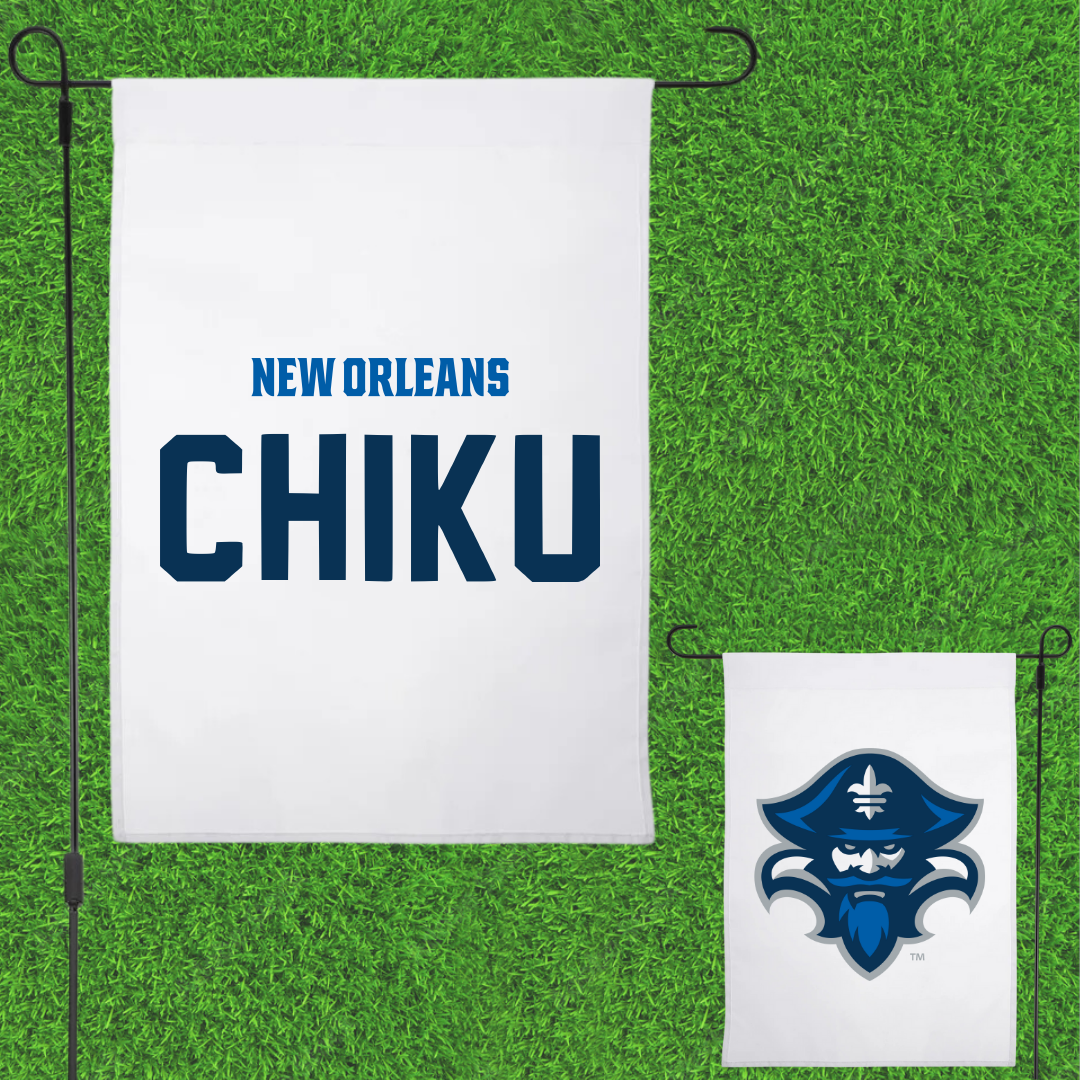 University of New Orleans TF and XC White Garden Flag - Kelvin Chiku